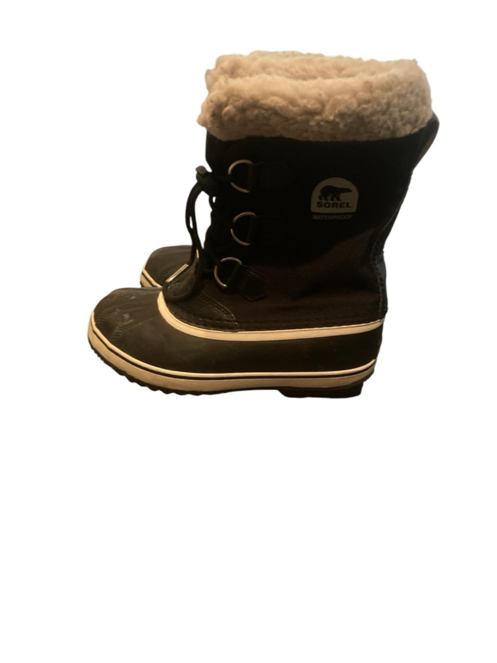 SOREL Yoot Insulated Waterproof Winter Boots - Black with White Shearling